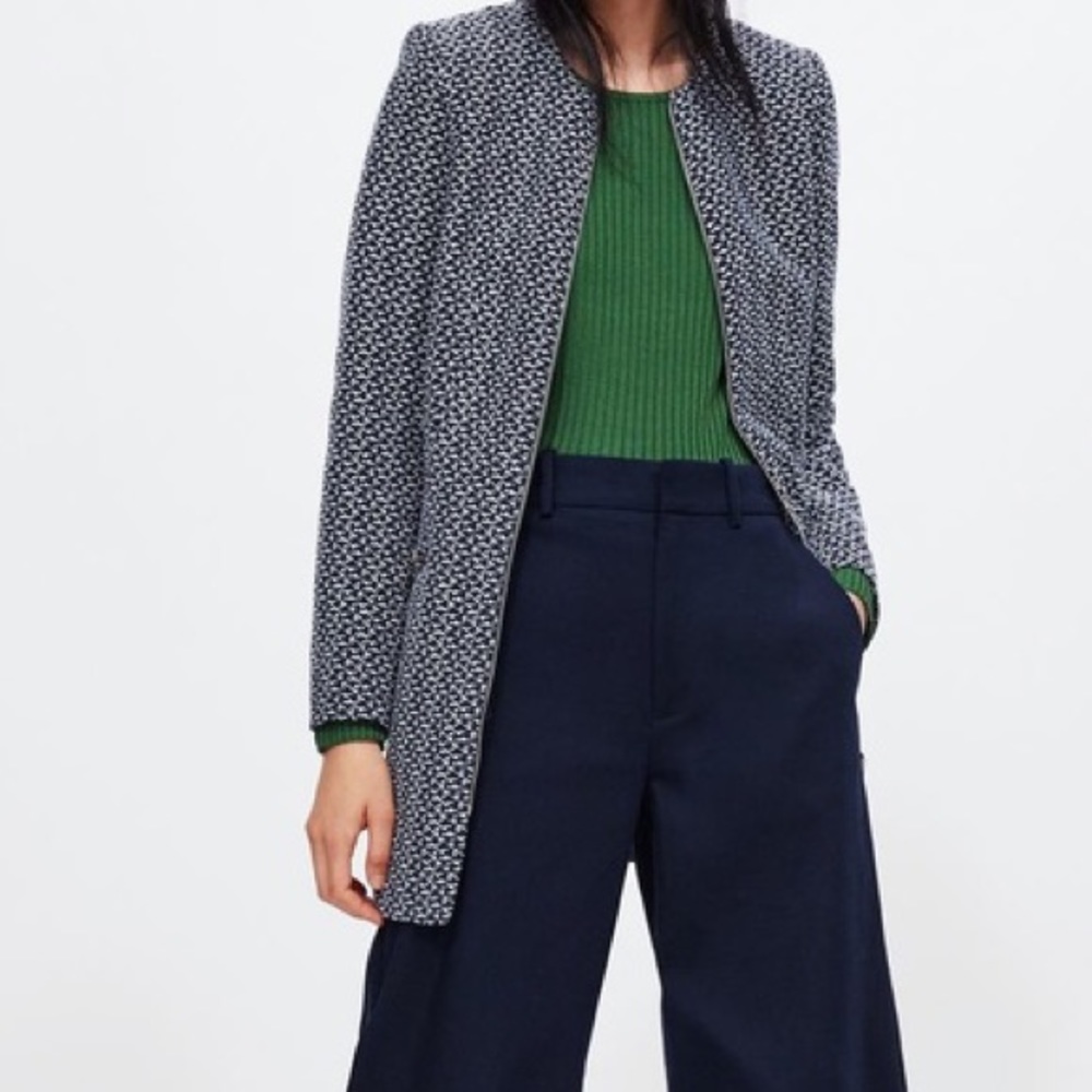 Zara Textured Weave Frock Coat - image 1